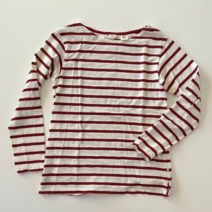 Levi’s long sleeve striped shirt, red and white, xs